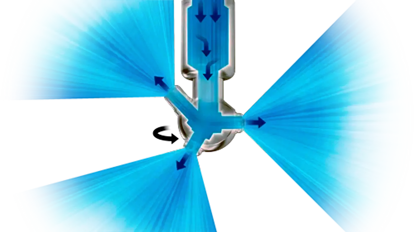 Mod de functionare al duzelor din seria XactClean HP2 5S6-5S7