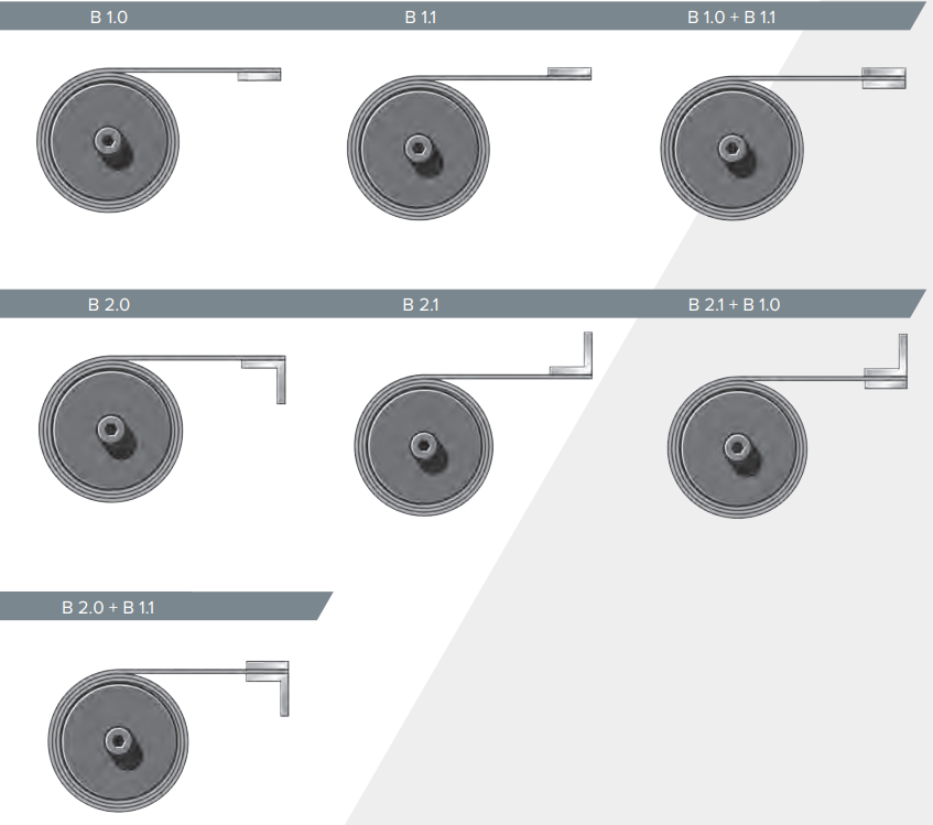 Rulouri cu arc - cu carcasa - prindere rulou
