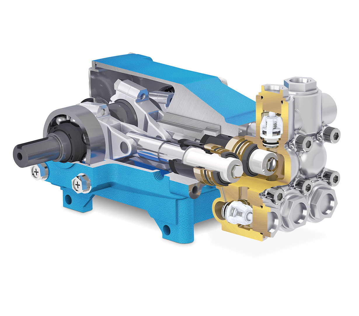 Sectiune schematica a pompei cu plunger